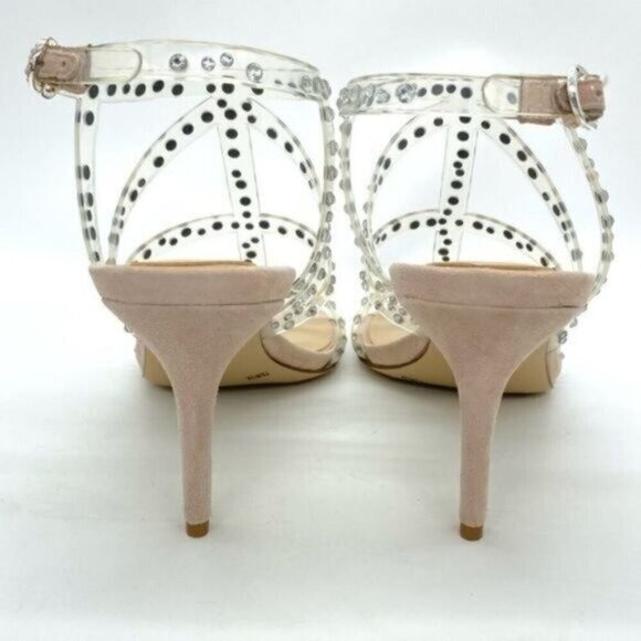 Vince Camuto Womens Imagine  Rhinestone Leather Open Toe Heels Sandals - Picture 14 of 14